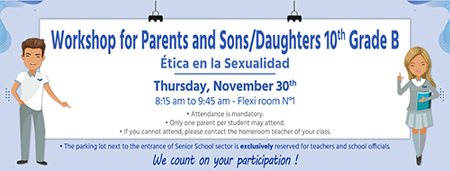 Workshop for Parents and Sons/Daughters 10thB